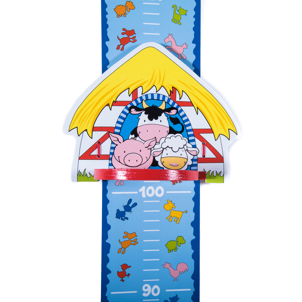 children's wooden farmyard height chart