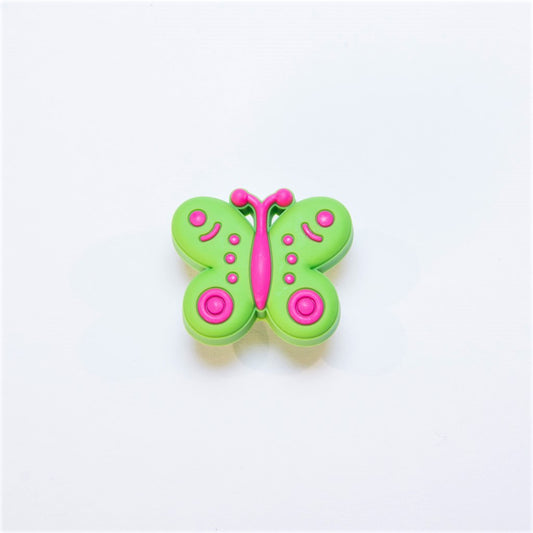childrens green and pink butterfly door knob