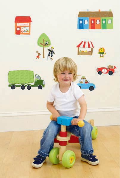 jolly town transport wall stickers