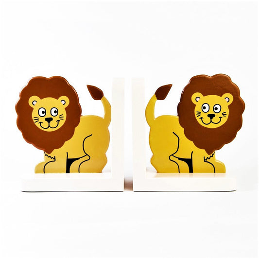children's wooden lion bookends