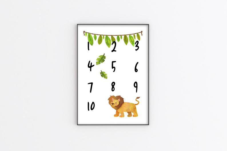 Lion Number Print