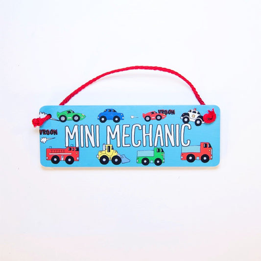 children's mini mechanic door plaque