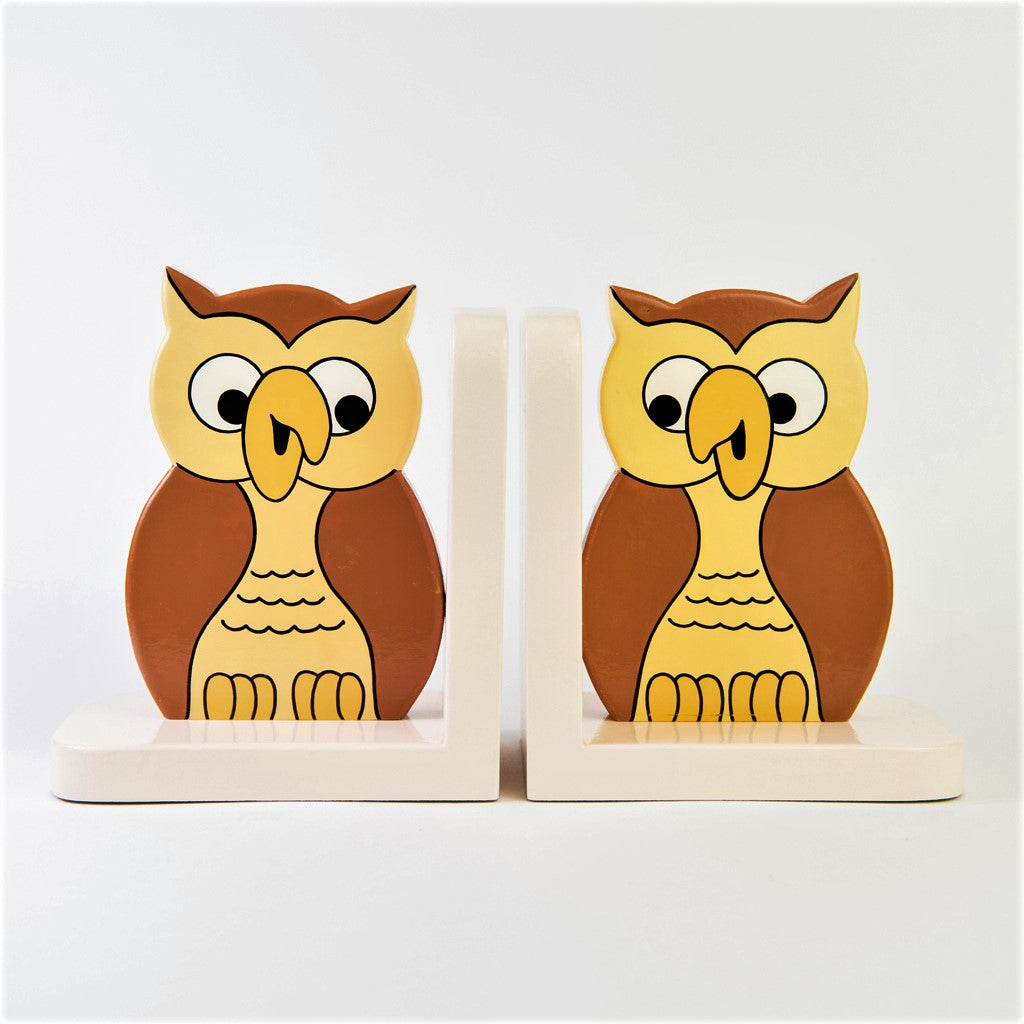 childrens wooden owl bookends