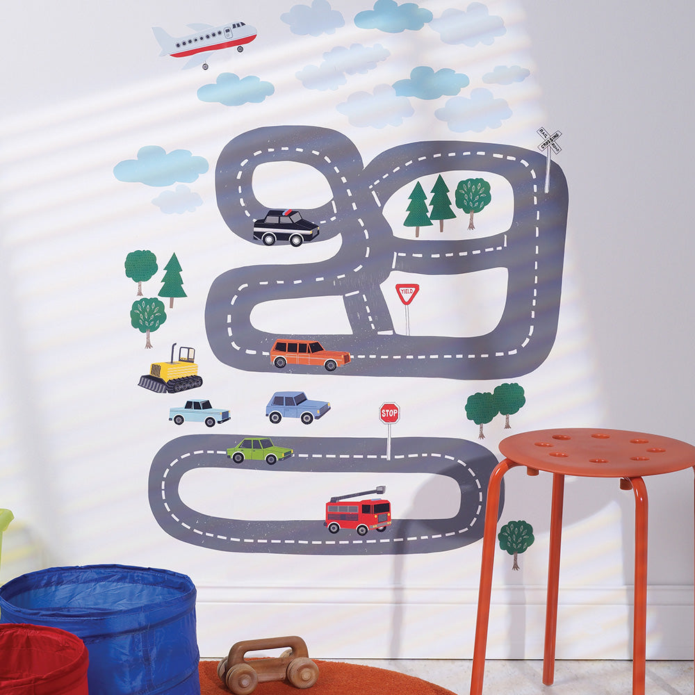 childrens play around town wall stickers
