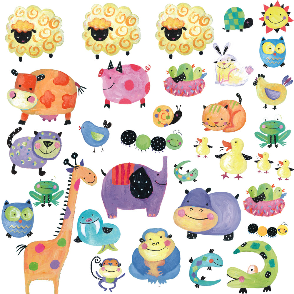 children's polka dot piggy farmyard walls stickers