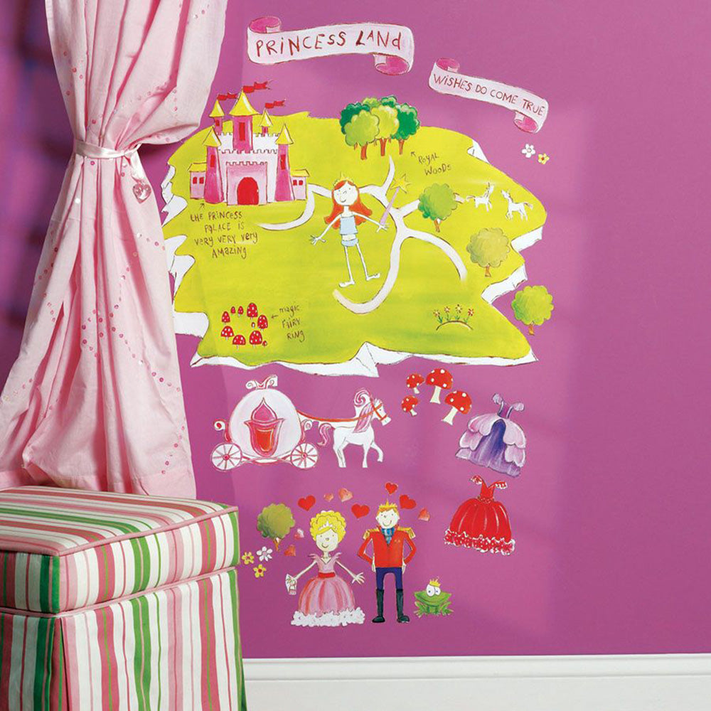 children's princess land wall stickers