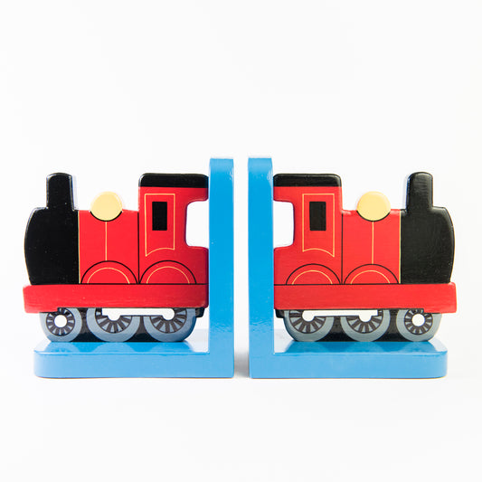 children's wooden red train bookends