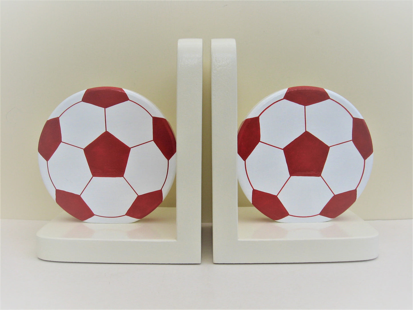 Football Bookends - Red & White