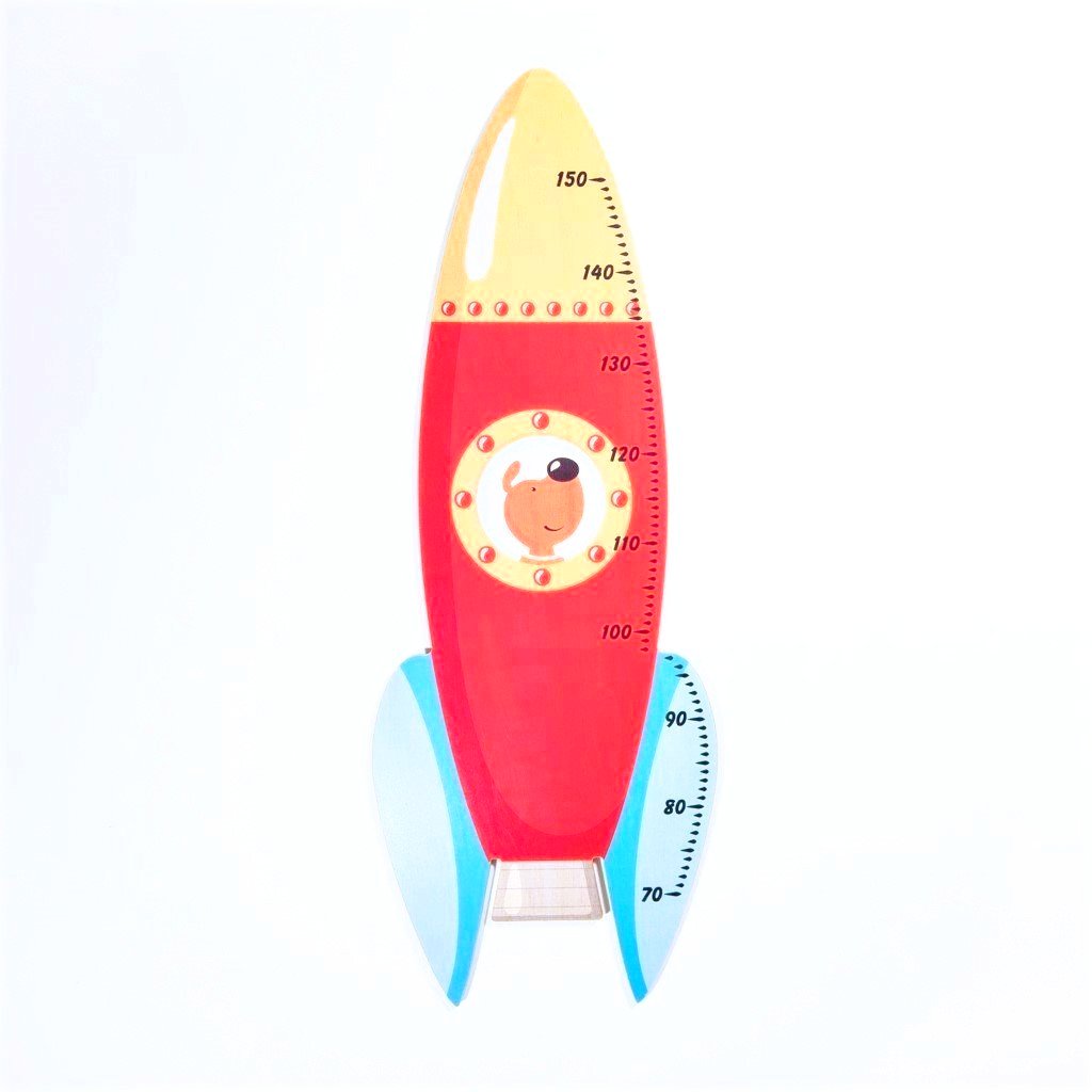 childrens wooden space rocket ship height chart