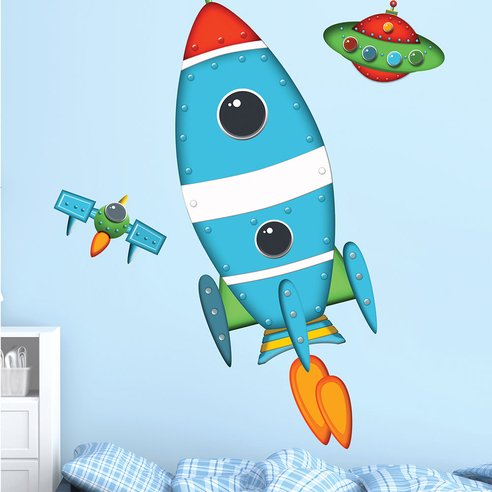 children's rocket ship wall stickers
