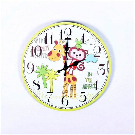 children's safari wall clock