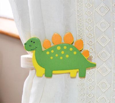 childrens wooden dinosaur stegosaurus curtain tie backs