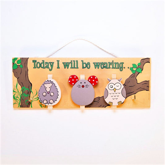 children's educational woodland owl today i will be wearing pegboard