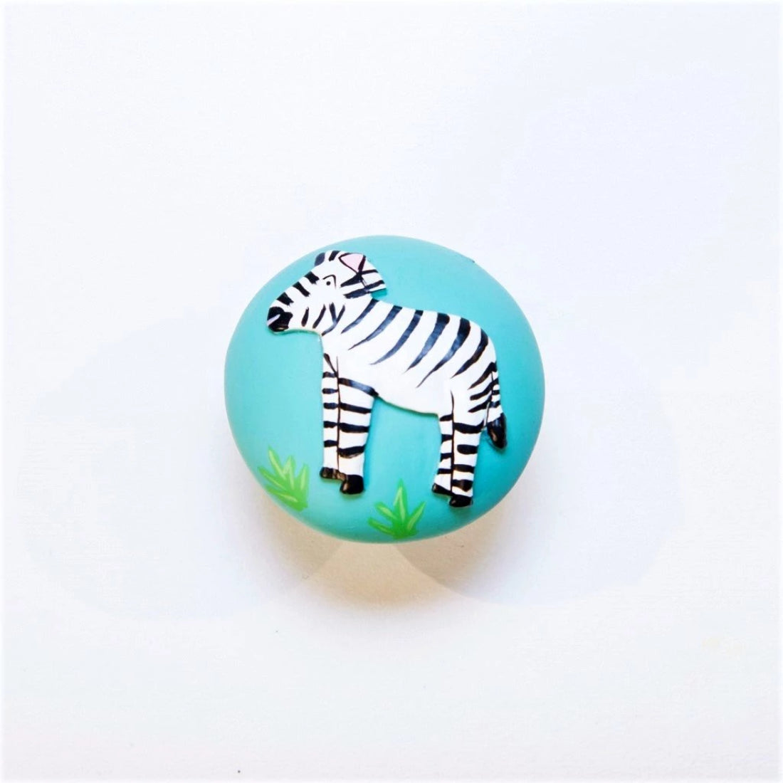 children's jungle zebra door knob